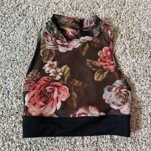 Floral Print Crop Top NWOT
